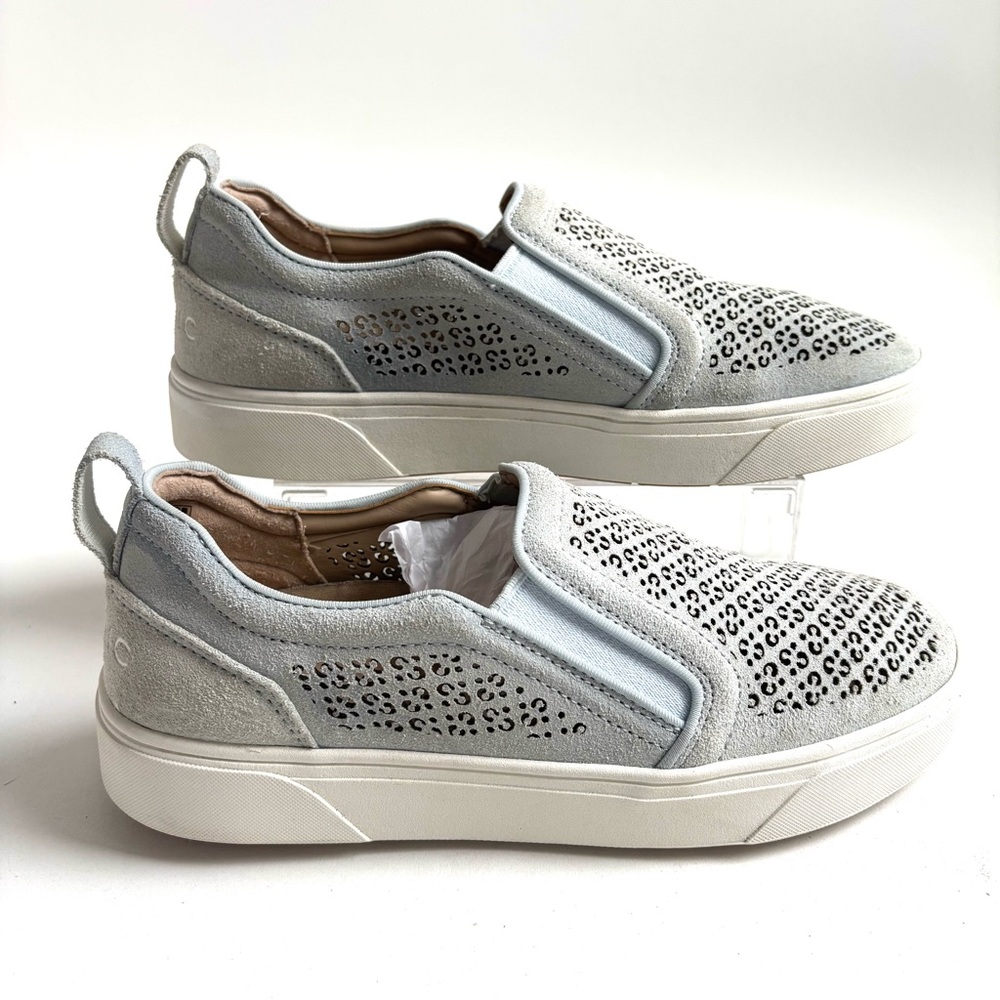 Vionic Kimmie Perf Perforated Suede Slip On Sneaker Blue Gray Size 7 - Picture 5 of 17